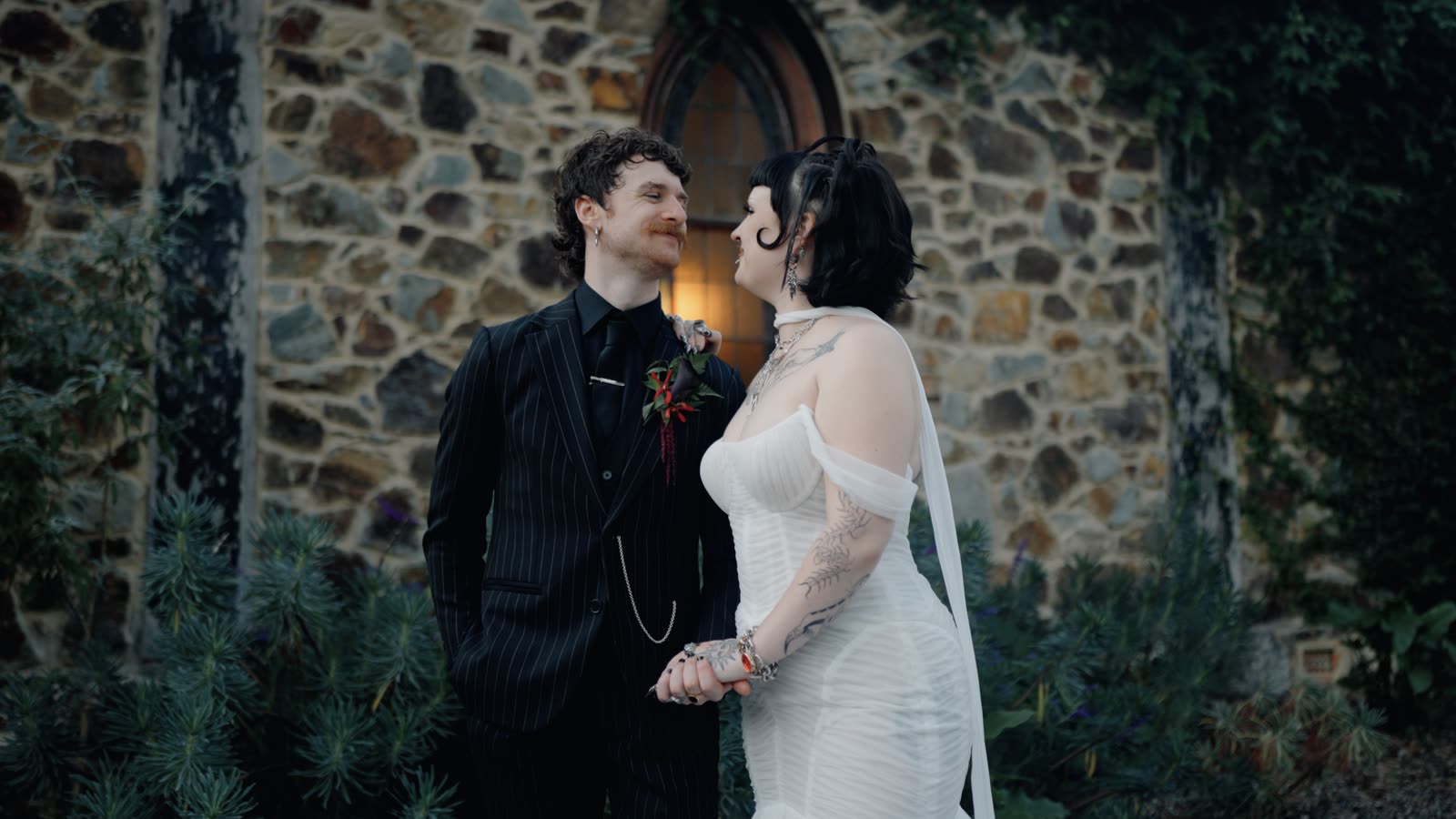 Kiamba reading vows in black and white